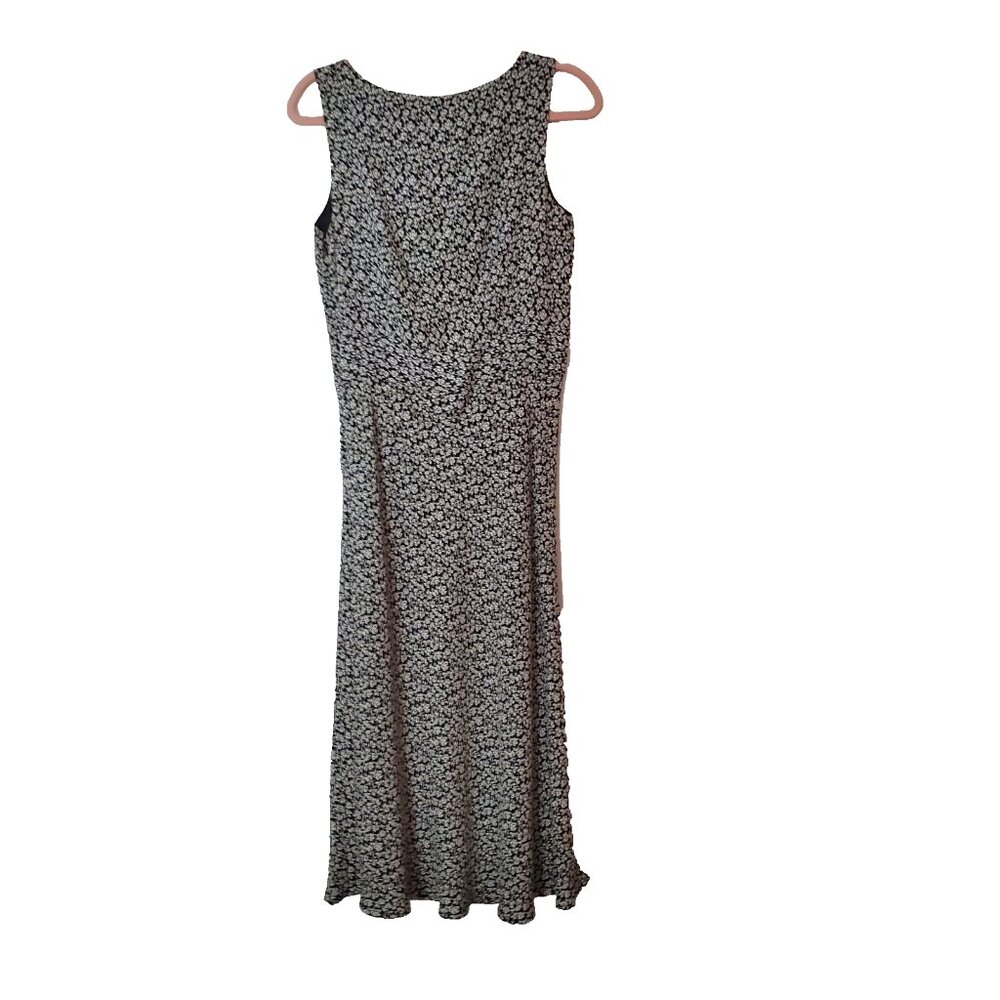 Casual Corner Dress Black Floral Size 8 Size Zip Lined - Picture 6 of 13